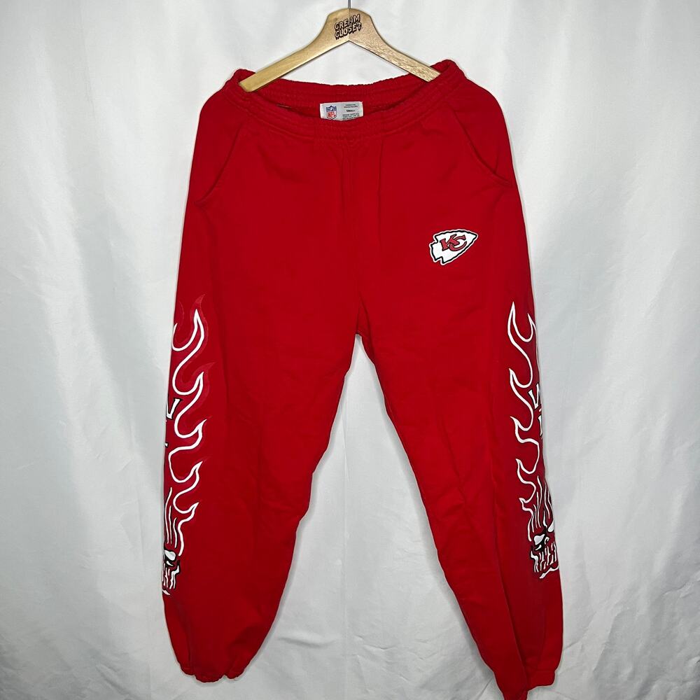 Warren Lotas WL Hammer NFL Kansas City Chiefs Flames Football Sweatpants S